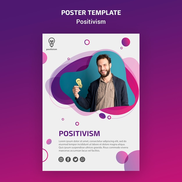 Positivism concept poster template