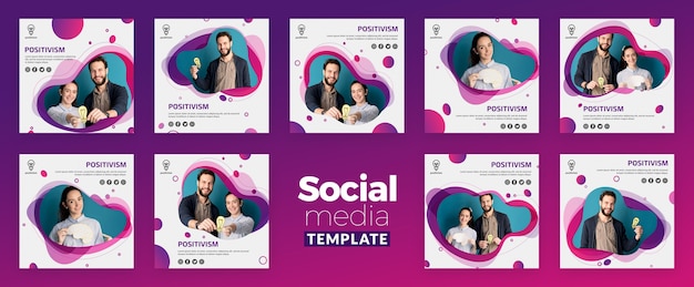 Positivism concept social media template