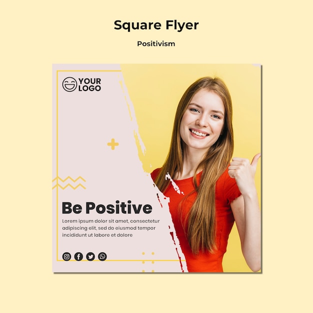 Positivism square flyer template