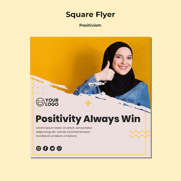 Positivism template square flyer