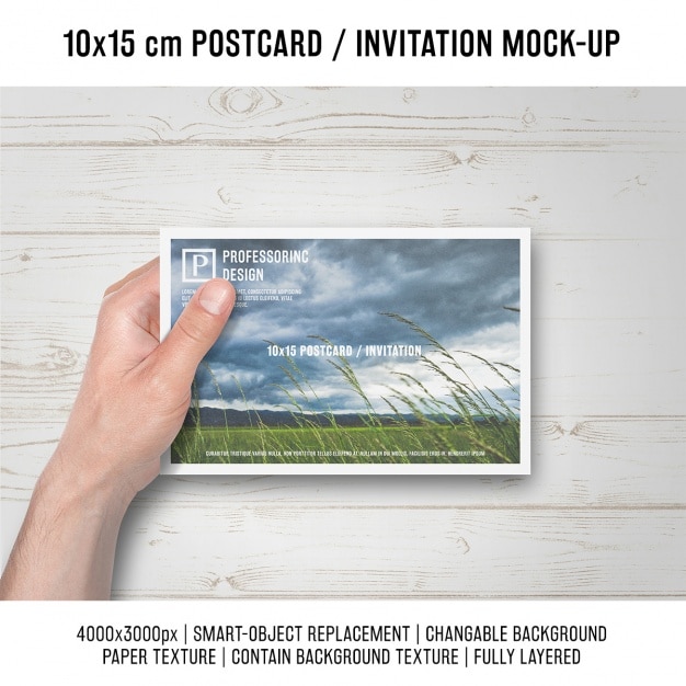 Free PSD postcard mock up design