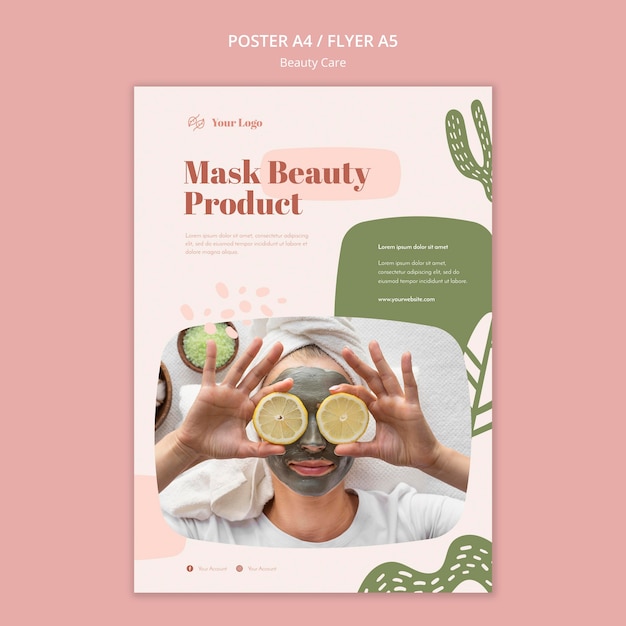 Free PSD poster beauty care ad template