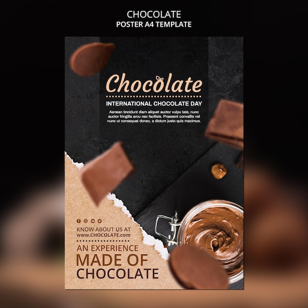 Free PSD poster chocolate shop ad template