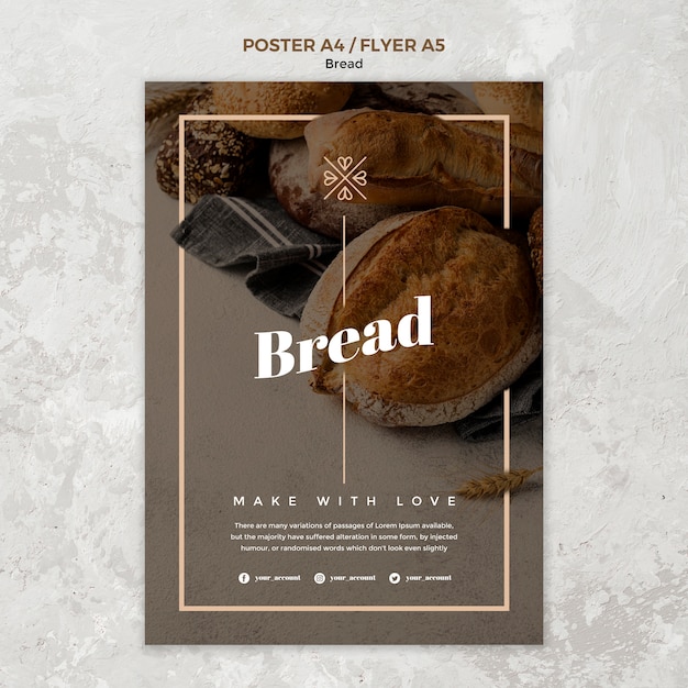 Free PSD poster design for bread business