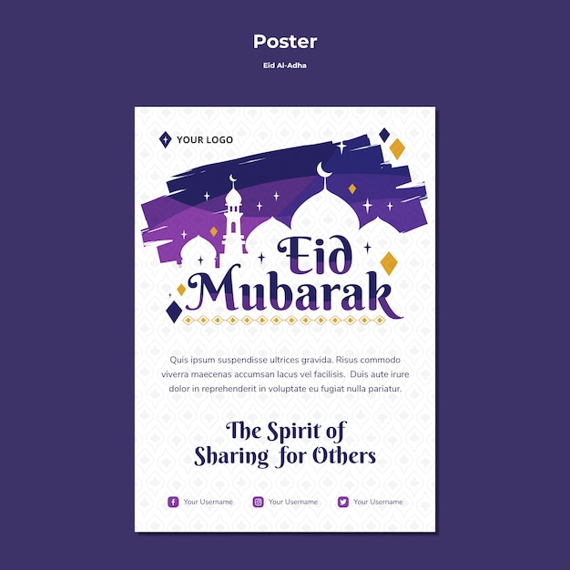 Poster for eid mubarak