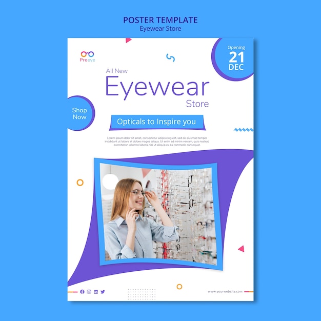 Free PSD poster eyewear store template