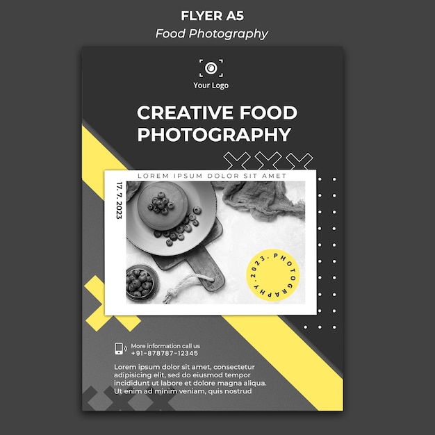 Free PSD poster food photography ad template