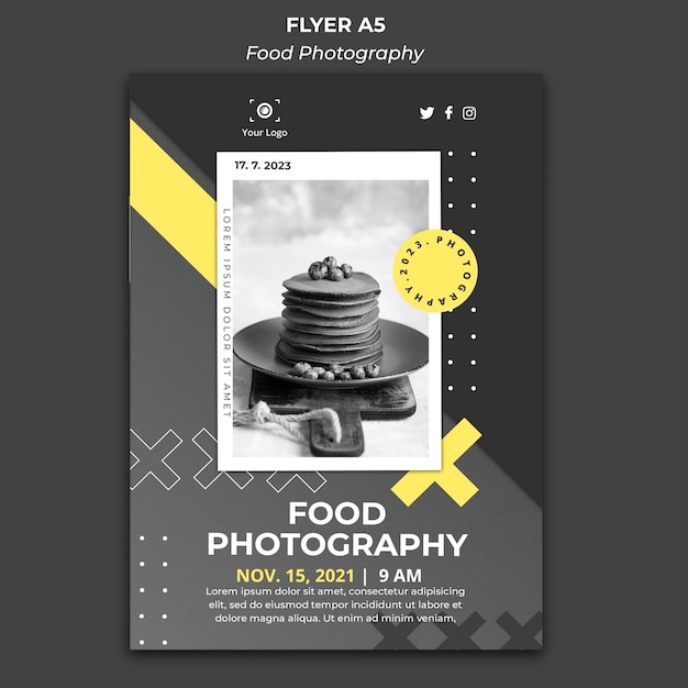 Free PSD poster food photography template