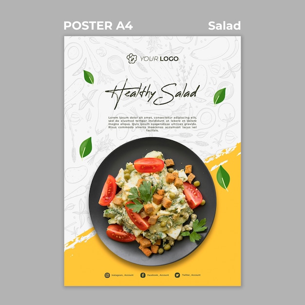 Poster for healthy salad lunch