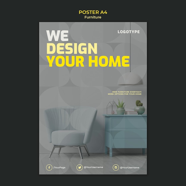 Free PSD poster for interior design company