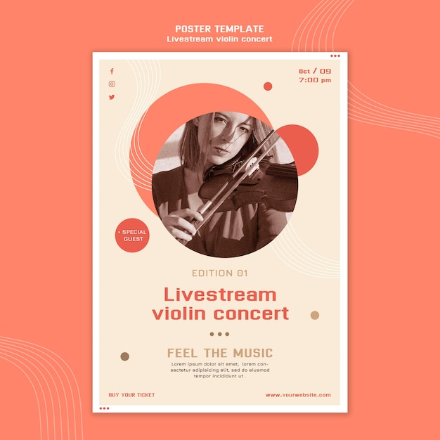 Poster for livestream violin concert