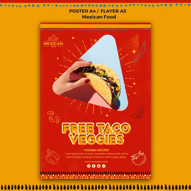 Free PSD poster for mexican food restaurant