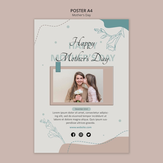 Free PSD poster mother's day template