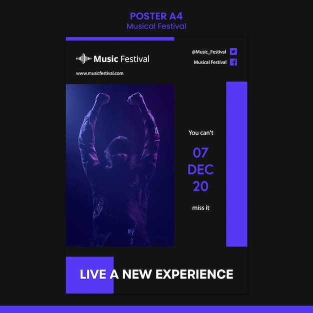 Free PSD poster music festival template