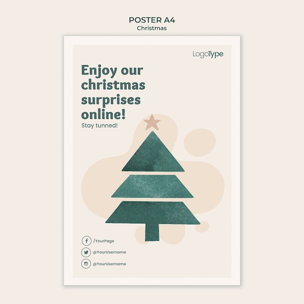 Poster online christmas shopping template