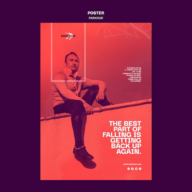 Free PSD poster parkour ad template