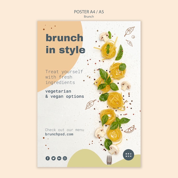 Free PSD poster style for delicious brunch