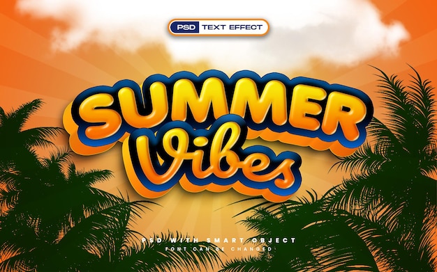 A poster for summer vibes with palm trees in the background.