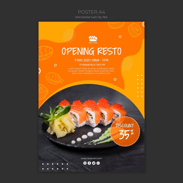 Poster for sushi restaurant