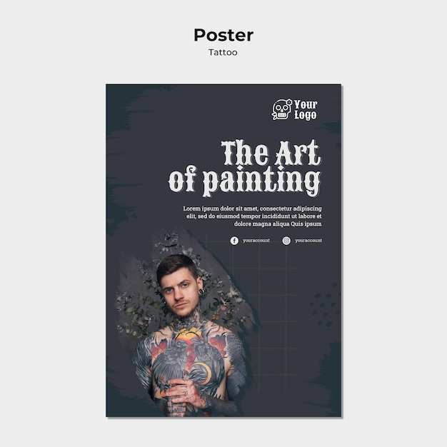 Free PSD poster tattoo artist template