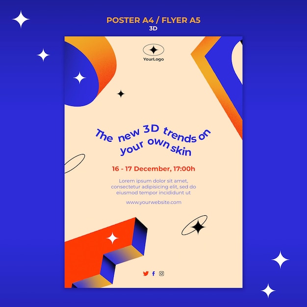 Free PSD poster template for 3d trends