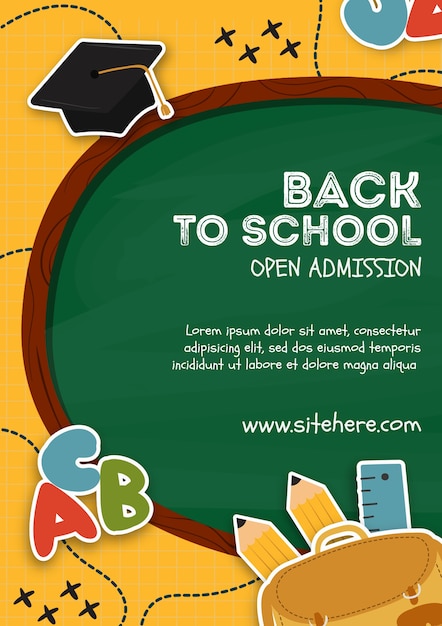 Free PSD poster template for back to school event