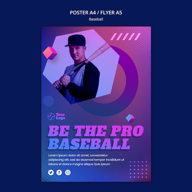 Poster template baseball training