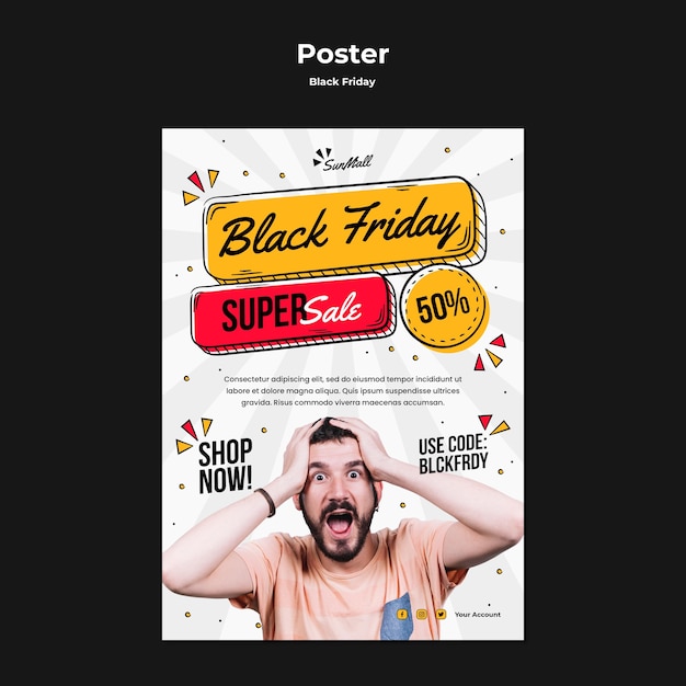 Free PSD poster template for black friday sale