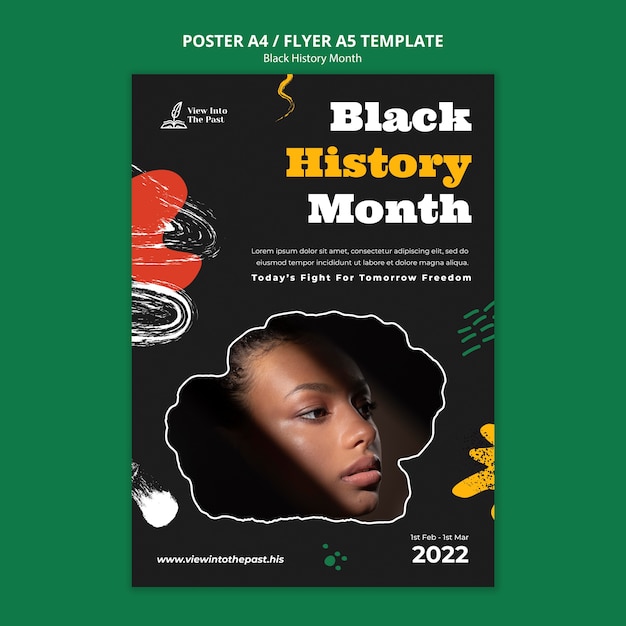 Free PSD poster template for black history month celebration