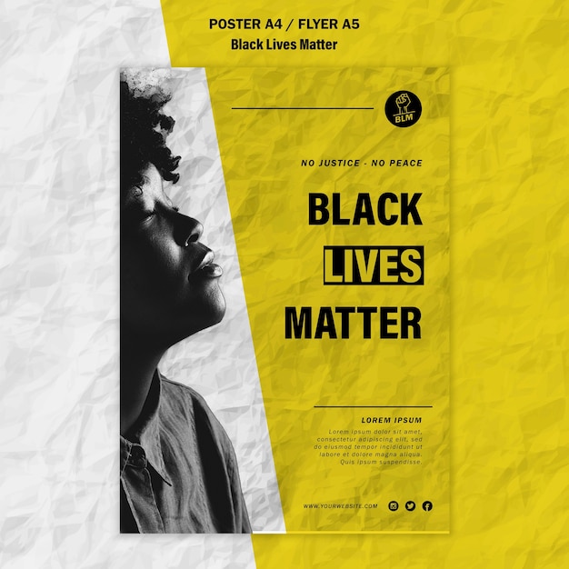 Free PSD poster template for black lives matter