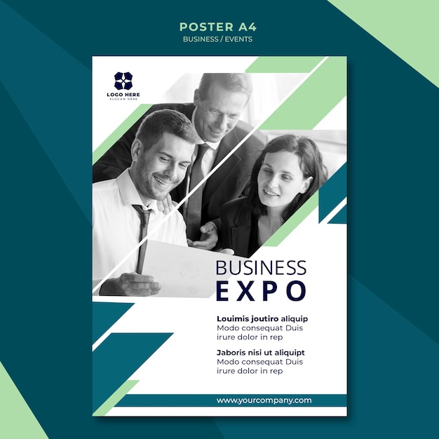 Free PSD poster template for business expo