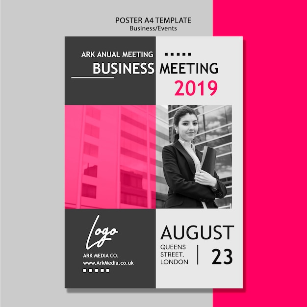 Free PSD poster template for business meeting