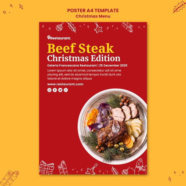 Poster template for christmas food restaurant