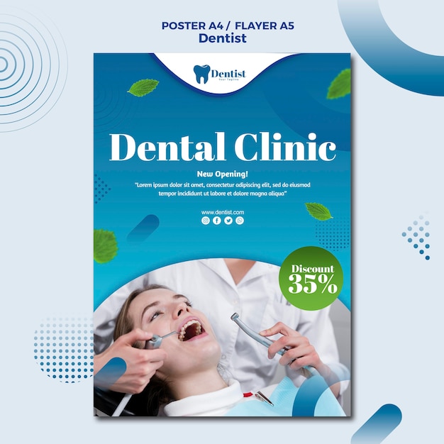 Poster template for dental care