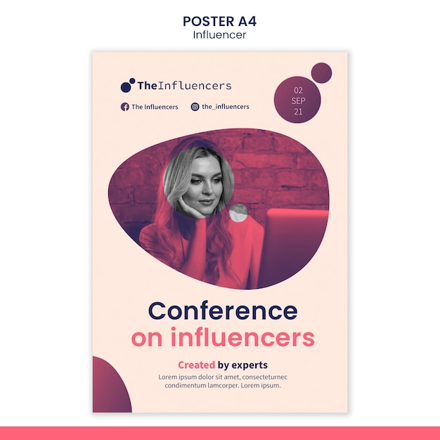 Free PSD poster template design for influencers