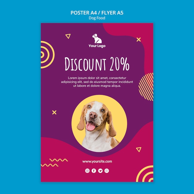 Free PSD poster template dog food