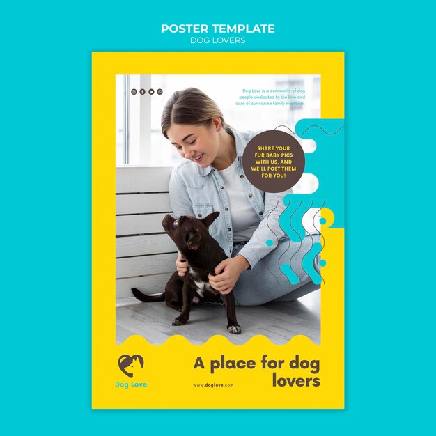 Poster template for dog lovers with female owner