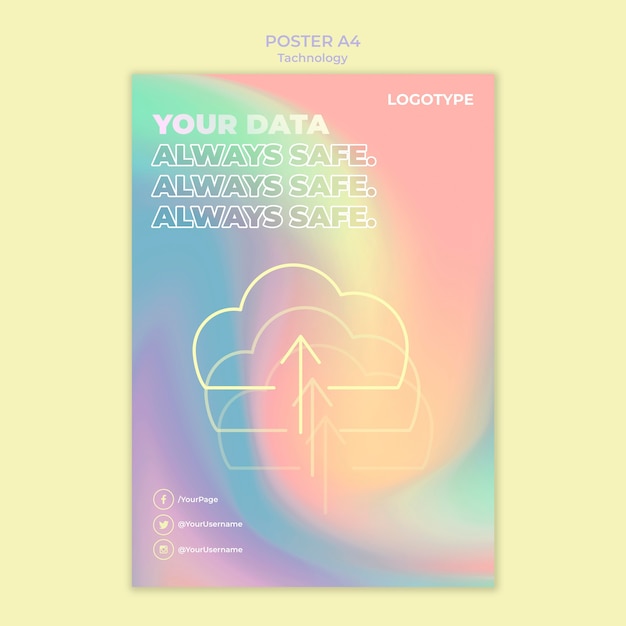 Free PSD poster template for electronic technology