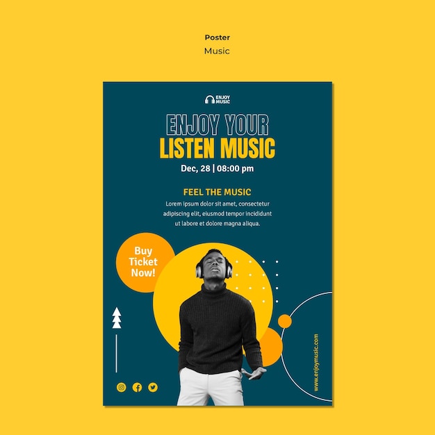 Poster template for enjoying music