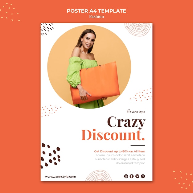 Poster template for fashion shopping store