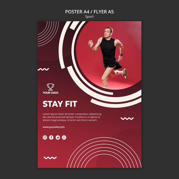 Poster template for fitness and sport