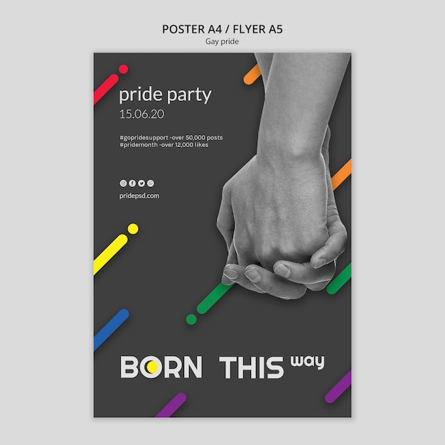 Free PSD poster template for gay pride