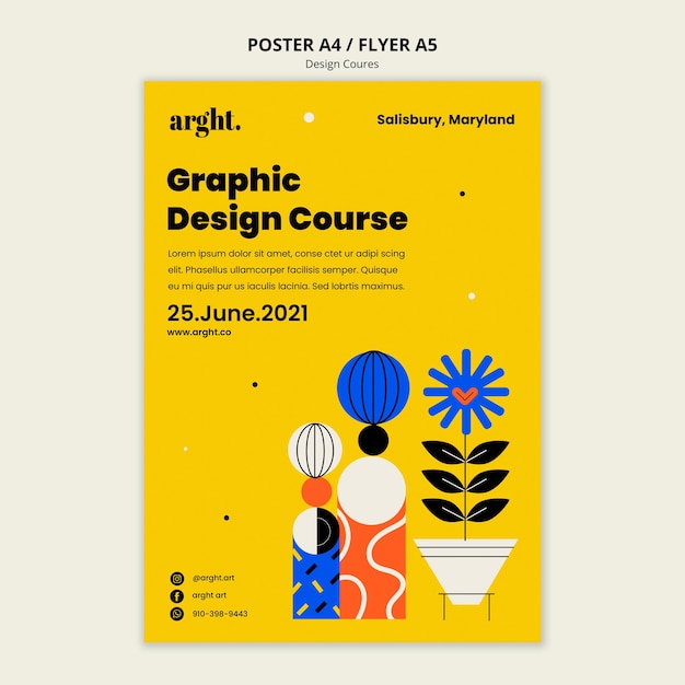 Free PSD poster template for graphic design classes