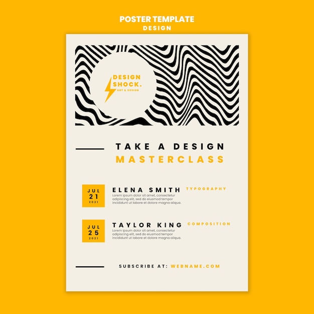 Free PSD poster template for graphic design courses