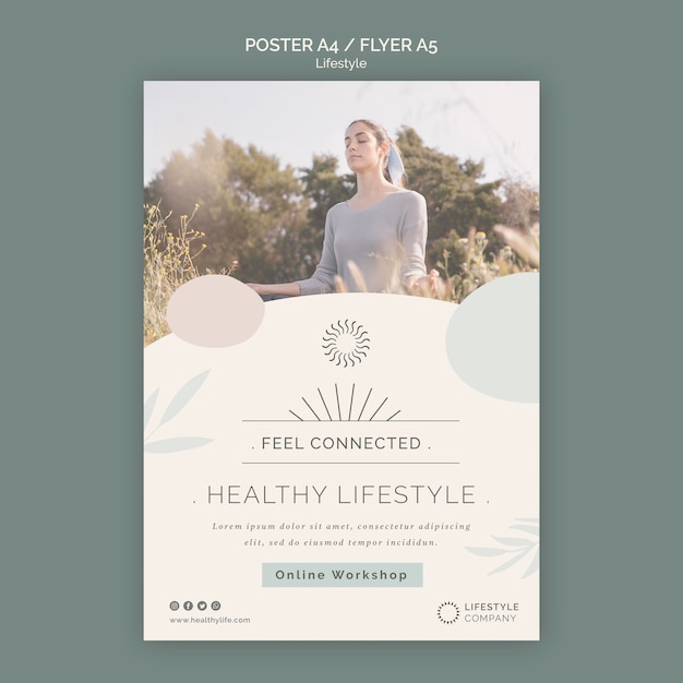 Poster template for healthy lifestyle company