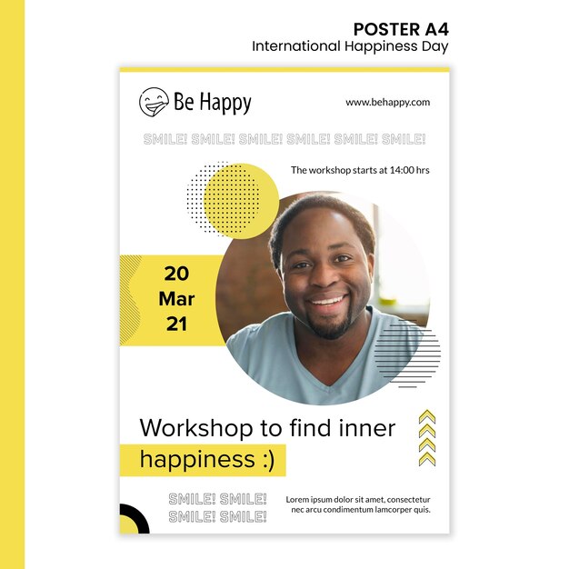 Poster template for international day of happiness