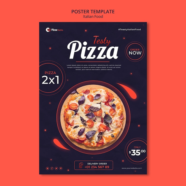 Poster template for italian food restaurant