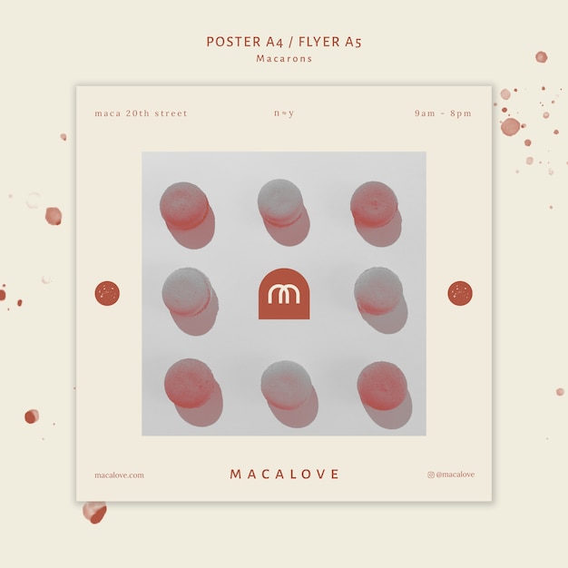 Poster template macarons shop