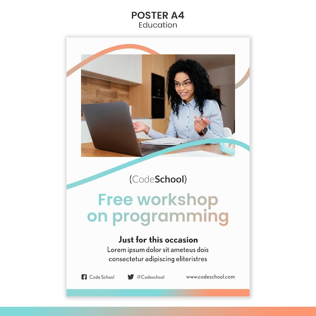 Poster template for online programming school