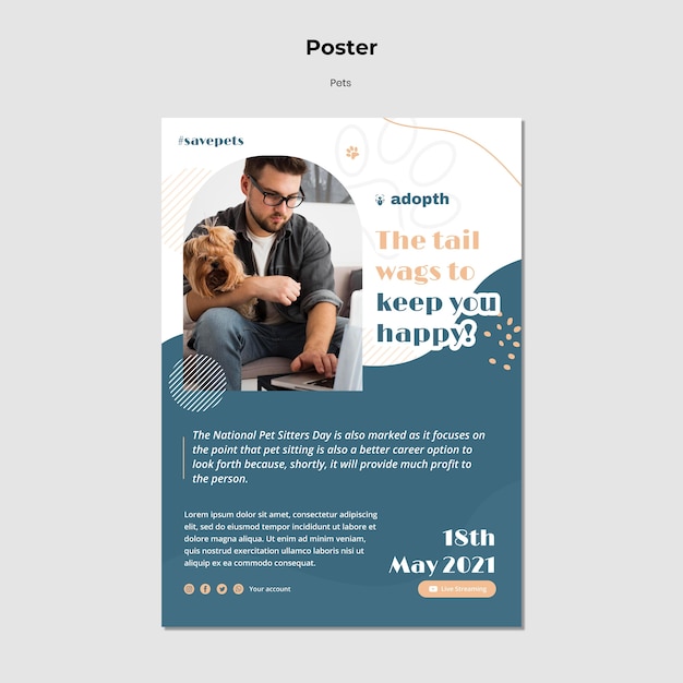 Poster template for pet adoption